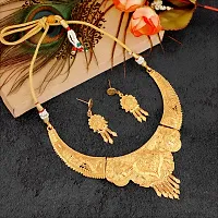Necklace Jewellery Golden Choker Set For Women-thumb4