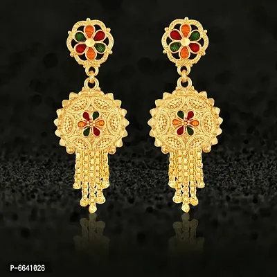 Golden Meena Choker Necklace Jewellery Set For Women-thumb2