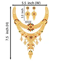 Golden Meena Choker Necklace Jewellery Set For Women-thumb3