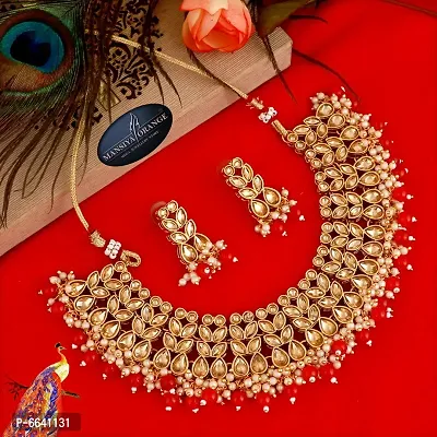 Red Pearl AD Kundan Choker Necklace Jewelery/Imitation/Jualry/Jwellry Set/Jewellery Set For Women