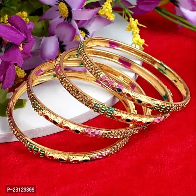 Classic Ad Stone Studded Bangles For Women-thumb0