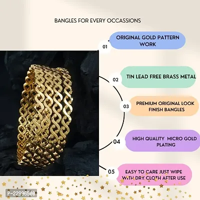 Classic Four Gold Plated Bangles Bangdi For Women-thumb2