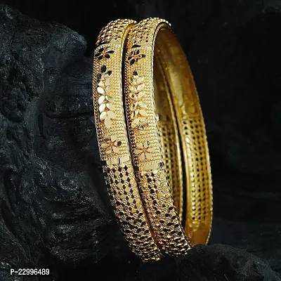 Classic Two Gold Plated Bangle Bangdi Chudi For Women-thumb3