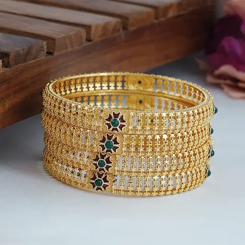 Classic Four Plated Meena Bangles Bangdi Chudi For Women