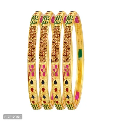 Classic Ad Stone Studded Bangles For Women-thumb3