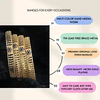 Classic Four Golden Plated Multicolor Meena Bangles Bangdi Chudi For Women-thumb1