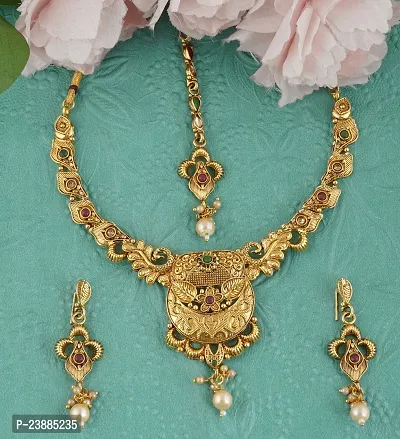 Stylish Golden Copper  Jewellery Set For Women