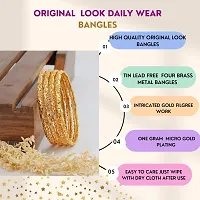 Elegant Set Of Four Daily Use Gold Plated Bangles For Women-thumb1