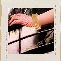 Elegant Set Of Four Daily Use Gold Plated Bangles For Women-thumb3