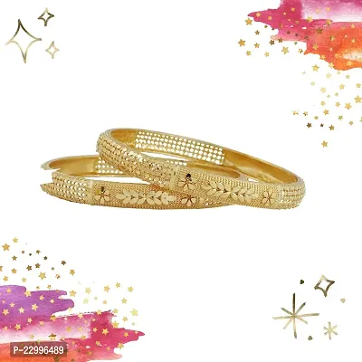 Classic Two Gold Plated Bangle Bangdi Chudi For Women-thumb5