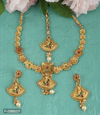 Stylish Golden Copper  Jewellery Set For Women