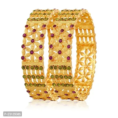 Classic Ad Stone Studded Bangles For Women-thumb4