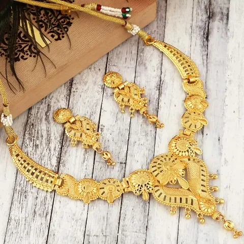 Traditional Gold Plated Copper Necklace Set