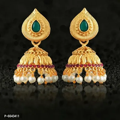 Mansiyaorange Pearl Kundan Red Green Ad Peacock Choker Necklace Jewelery/Jualry/Imitati-thumb3