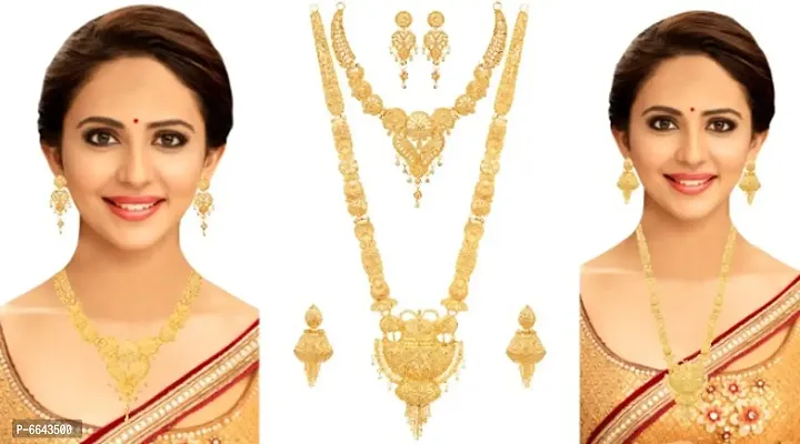 Gold Plated Alloy Necklace Set Combo-thumb2