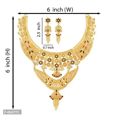 Mansiyaorange One Gram Gold Multi Heavy Choker Haar Necklace Imitation/ Jewelery/Jualry/Jwellry/Jewellery Set For Women-thumb5