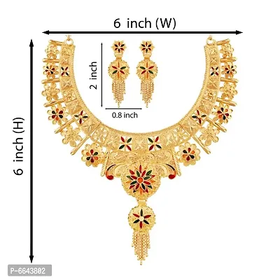 Mansiyaorange One Gram Gold Multi Heavy Choker Haar Necklace Imitation/ Jewelery/Jualry/Jwellry/Jewellery Set For Women-thumb5
