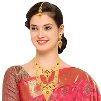 Mansiyaorange One Gram Gold Multi Bridal Long Rani Haar Necklace Imitation/ Jewelery/Jualry/Jwellry/Jewellery Set For Women-thumb1