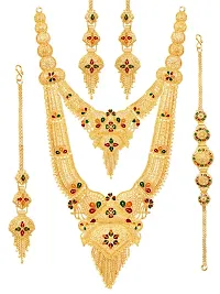 Mansiyaorange One Gram Gold Multi Bridal Long Rani Haar Necklace Imitation/ Jewelery/Jualry/Jwellry/Jewellery Set For Women-thumb2