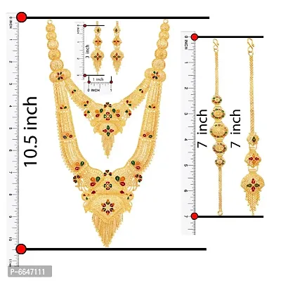 Mansiyaorange One Gram Gold Multi Bridal Long Rani Haar Necklace Imitation/ Jewelery/Jualry/Jwellry/Jewellery Set For Women-thumb5