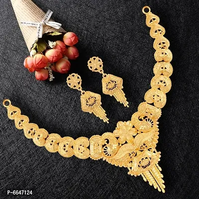 Mansiyaorange Golden Colour Choker Jwelery/jwellery/jualry Necklace Jewelry Set For Women-thumb2