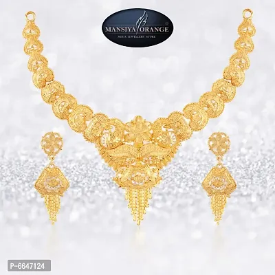 Mansiyaorange Golden Colour Choker Jwelery/jwellery/jualry Necklace Jewelry Set For Women-thumb3