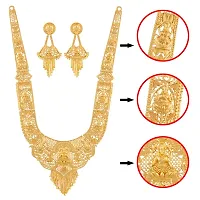 Mansiyaorange Maa Lakshmi Gold Plated Long Haram Necklace  Temple Jewellery Set  for Women and Girls-thumb3