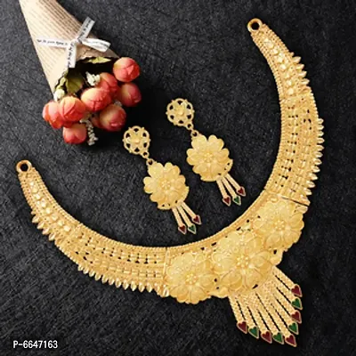 Mansiyaorange One Gram Gold Forming Choker Haar Necklace Imitation/ Jewelery/Jualry/Jwellry/Jewellery Set For Women-thumb2
