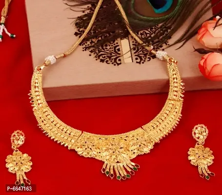 Mansiyaorange One Gram Gold Forming Choker Haar Necklace Imitation/ Jewelery/Jualry/Jwellry/Jewellery Set For Women-thumb3