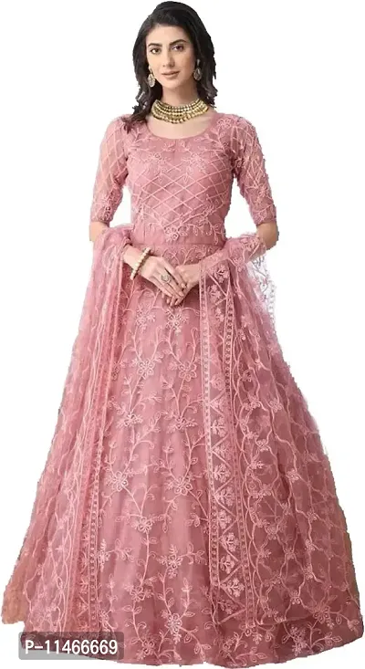 Stylish Fancy Net Anarkali Ethnic Gowns For Women-thumb0