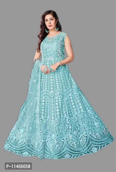 Stylish Fancy Net Anarkali Ethnic Gowns For Women