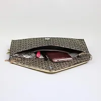 XELIG Trendy Branded Glitter clutch/sling bag With Non Detachable strap For Women  Girl (Dark Grey color Glitter)-thumb2