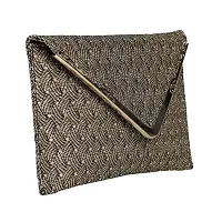 XELIG Trendy Branded Glitter clutch/sling bag With Non Detachable strap For Women  Girl (Dark Grey color Glitter)-thumb3