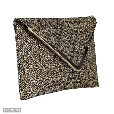 XELIG Trendy Branded Glitter clutch/sling bag With Non Detachable strap For Women  Girl (Dark Grey color Glitter)-thumb4