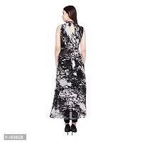Ravishing Black Printed Georgette Women Maxi Dress-thumb1