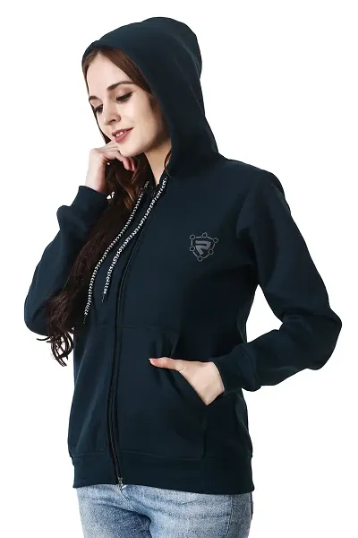 N & PG Women's Winter Jacket and Full Sleeve Stylish Cap Look Hooded Sweatshirts