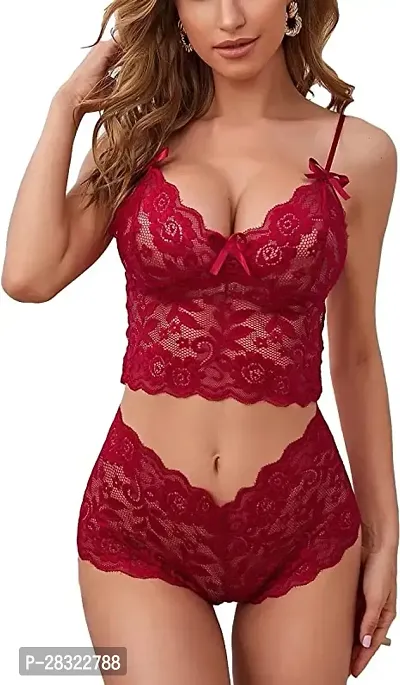 Women's Lingerie 2 Piece Lace Baby Doll Bra  Panty