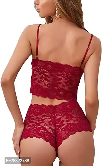 Women's Lingerie 2 Piece Lace Baby Doll Bra  Panty-thumb3