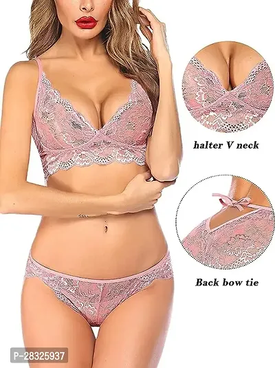 Women's Lingerie 2 Piece Lace Baby Doll Bra  Panty-thumb3
