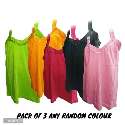 Multicolor Girl Camisole (Pack of 3)-thumb0