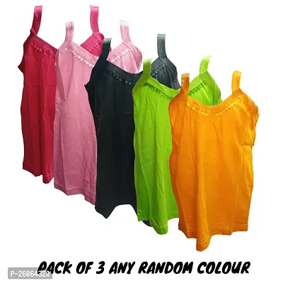 Multicolor Girl Camisole (Pack of 3)