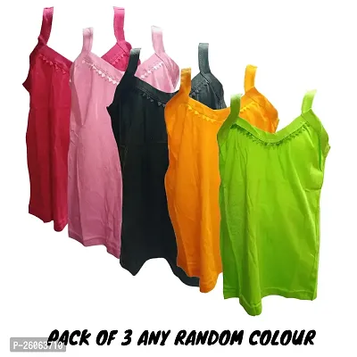 Multicolor Girl Camisole (Pack of 3)