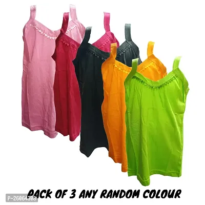 Multicolor Girl Camisole (Pack of 3)