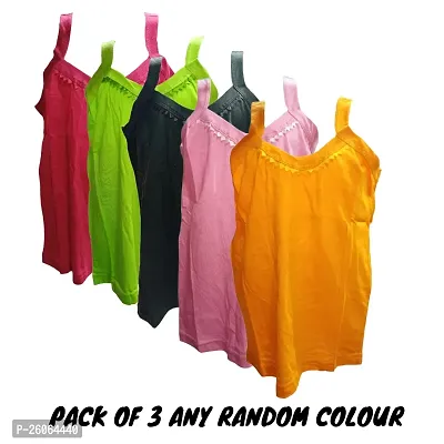 Multicolor Girl Camisole (Pack of 3)