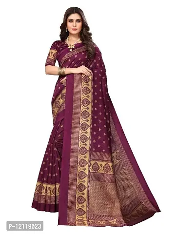 Beautiful Art Silk Printed Saree With Blouse Piece For Women-thumb0