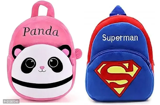 Ashvik Traders School Bag for K ids Plush Backpack Cartoon Toy  Children Gifts Boy Girl Baby School Bag for Kids (BLUE PANDA AND )