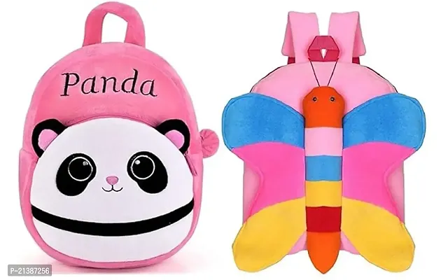 School Bag for K ids Plush Backpack Cartoon Toy  Children Gifts Boy Girl Baby School Bag for Kids (PINK PANDA AND BETTERFLY BAG)