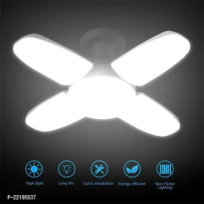 Sarvatr Ultra Bright 4 Blade Fan Shape 28W LED Light Bulb and B22 Holder for Home and Office Pendants (White)-thumb0