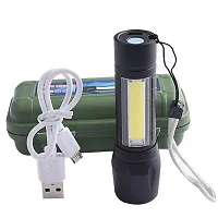 Sarvatr Metal Usb Rechargeable Xpe+Cob Led Zoomable Flashlight Torch Lamp-thumb2