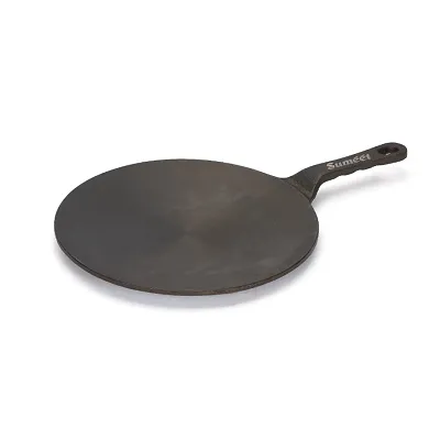 PRE-SEASONED CAST IRON INDUCTION FRIENDLY ROTI / CHAPATI TAWA - BLACK